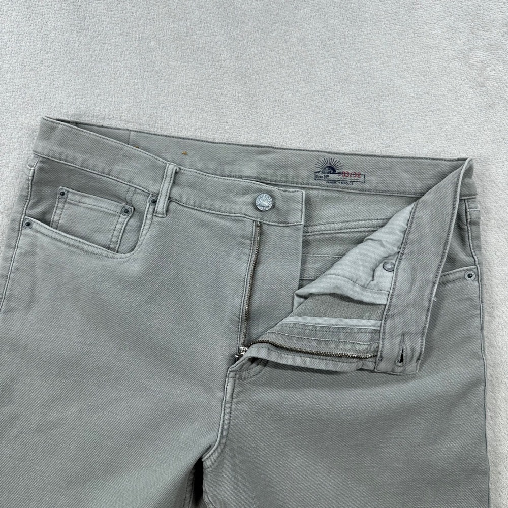 Faherty Pants Mens 33x32 (Fits 33x29) Grey 5-Pocket Straight Leg Cotton Blend - Picture 4 of 12